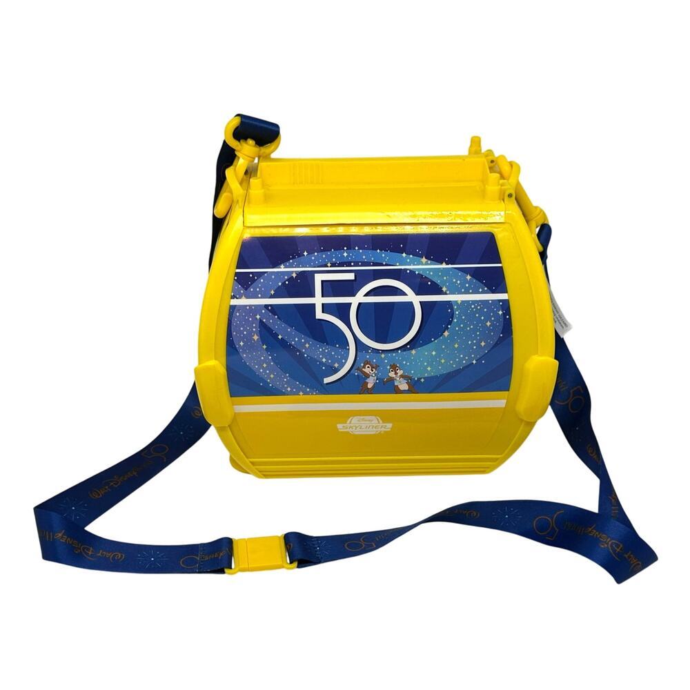 Disney Parks 50th Anniversary Popcorn Bucket Skyliner Yellow Memorabilia